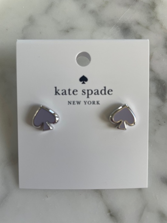 kate spade Jewelry - kate spade Lilac Enamel Spade Stud Earrings
